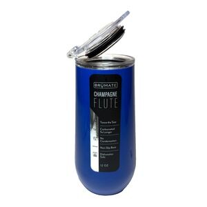 Brumate Insulated Champagne Flute 12oz‎ Tumbler Flip Lid Royal Blue Only 1 Left!